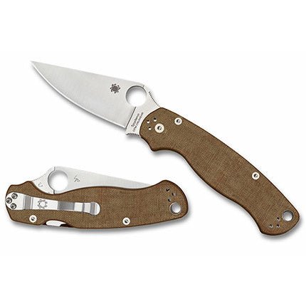 SPYDERCO PARAMILITARY 2 SL/PL CANVAS MICARTA FOLDING KNIFE