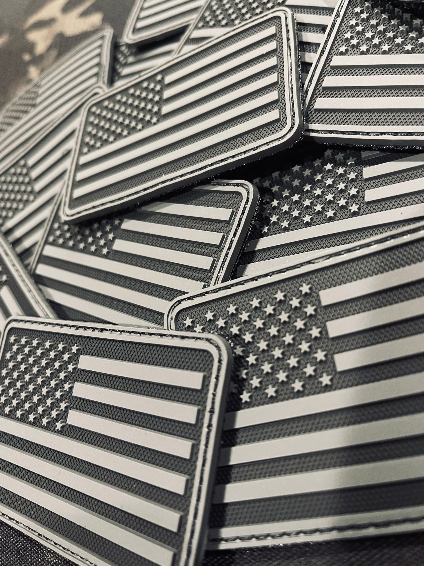 US Flag Velcro Patch (Black/Grey)