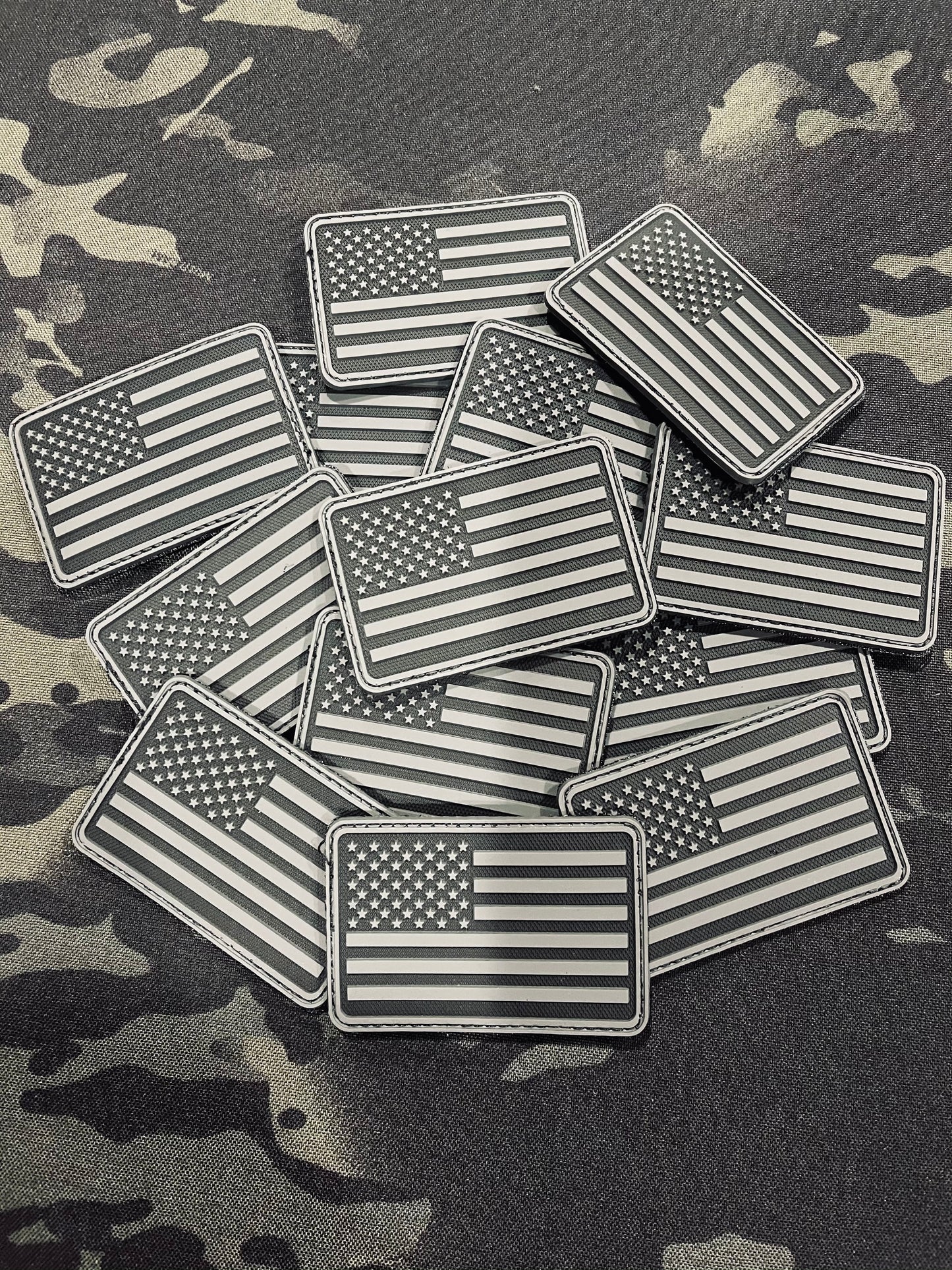 US Flag Velcro Patch (Black/Grey)