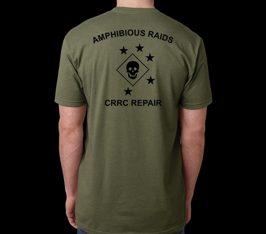 AMPHIB RAIDS CRRC REPAIR TEE (MIL GREEN W/ BLACK PRINT)