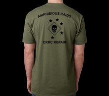 Load image into Gallery viewer, Amphib Raids CRRC Repair Tee (Mil Green W/ Black Print)