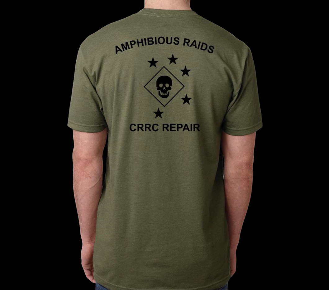 Amphib Raids CRRC Repair Tee (Mil Green W/ Black Print)