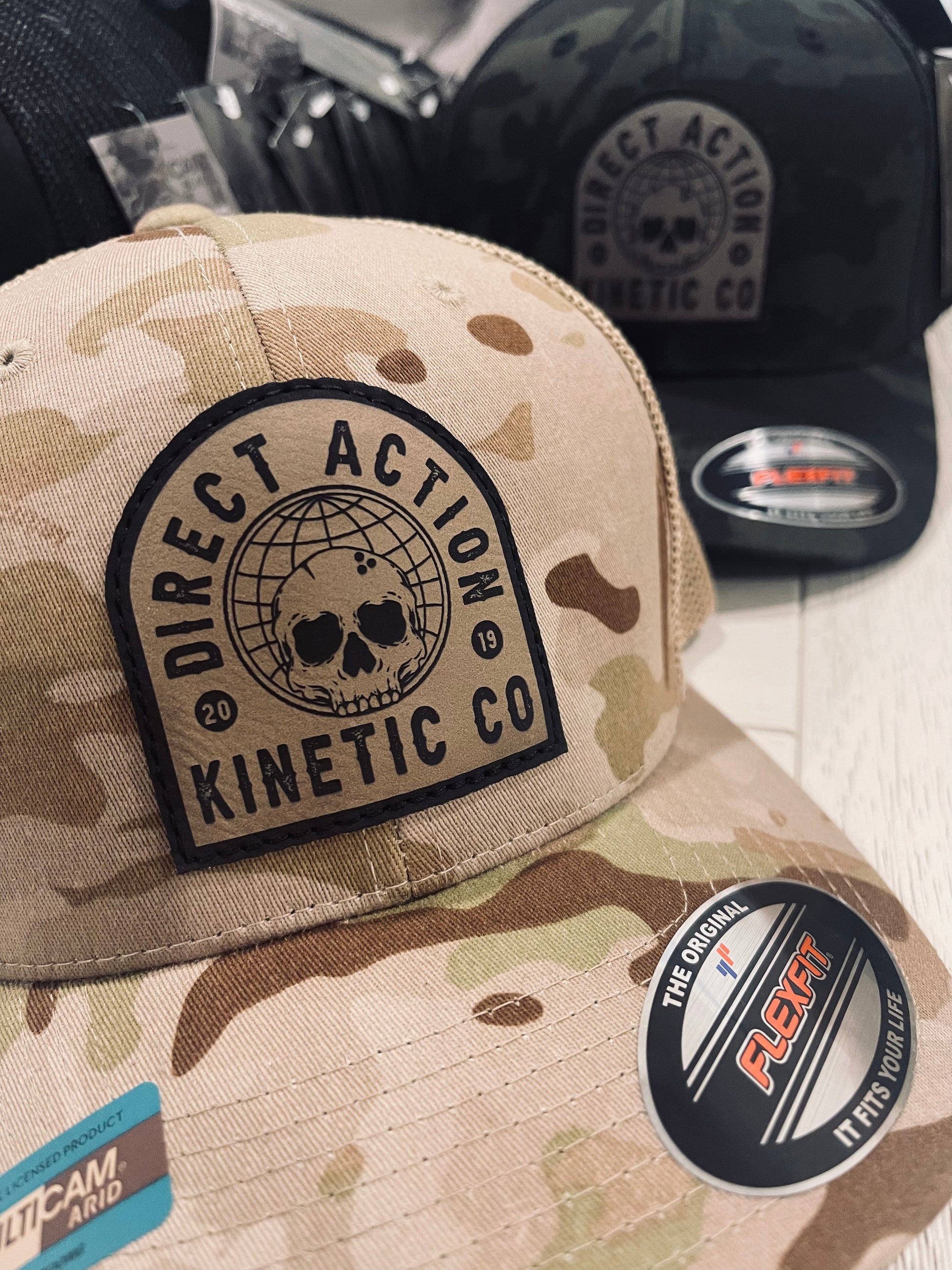 KINETIC CO FITTED MESH PATCH HAT MCBLK MCARID Direct Action Apparel