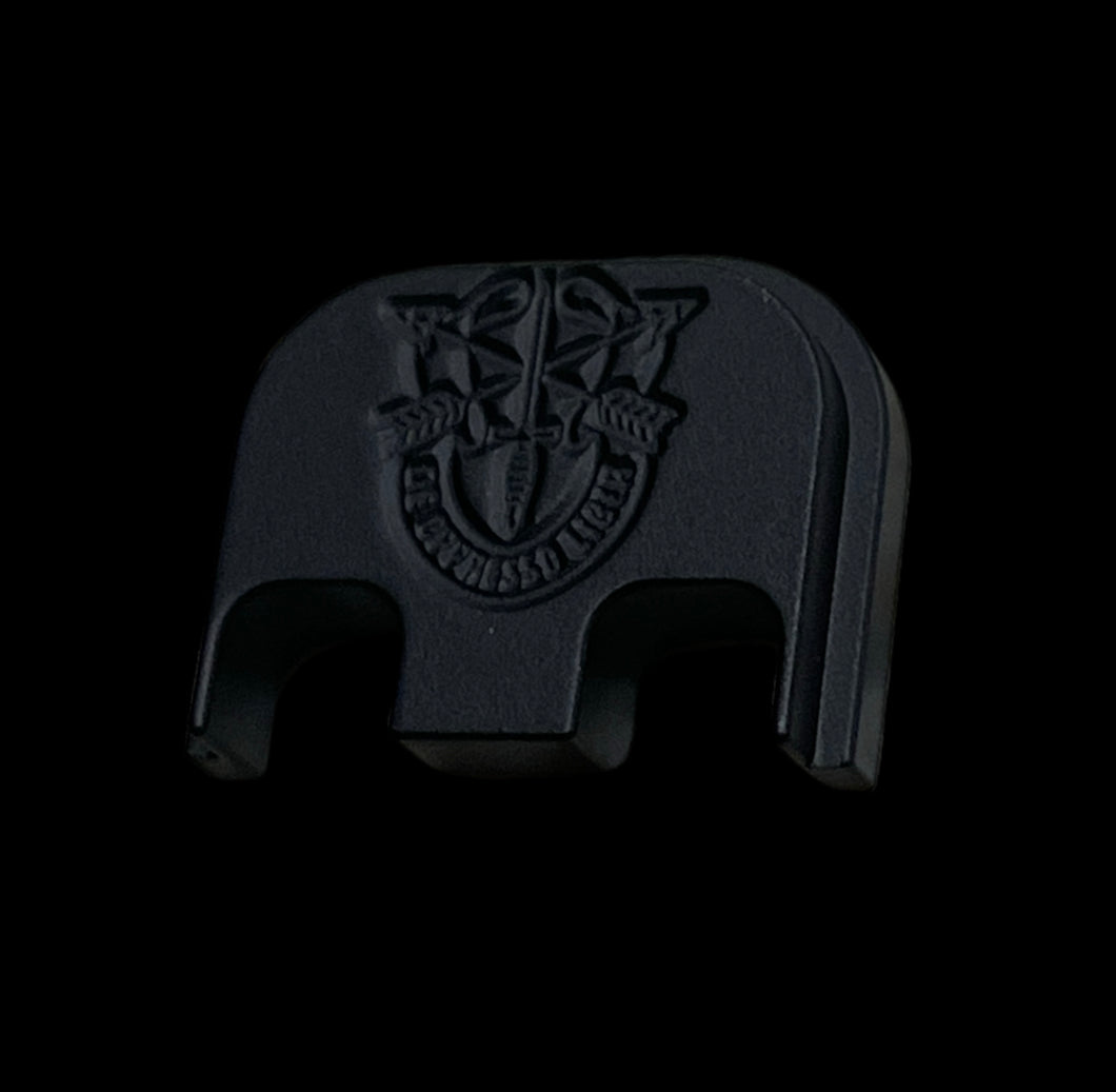 Blacked Out (Army SF DE OPPRESSO LIBER) Glock Back Plate