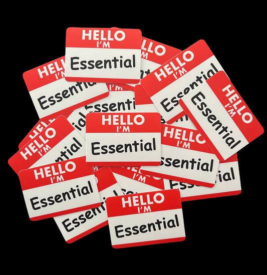 “ESSENTIAL” 4 INCH STICKER